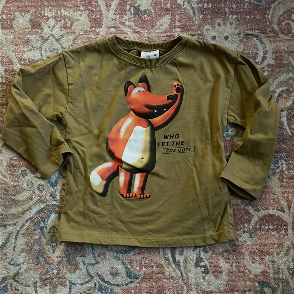 Zara Kids Brown Fox Long Sleeve Tee